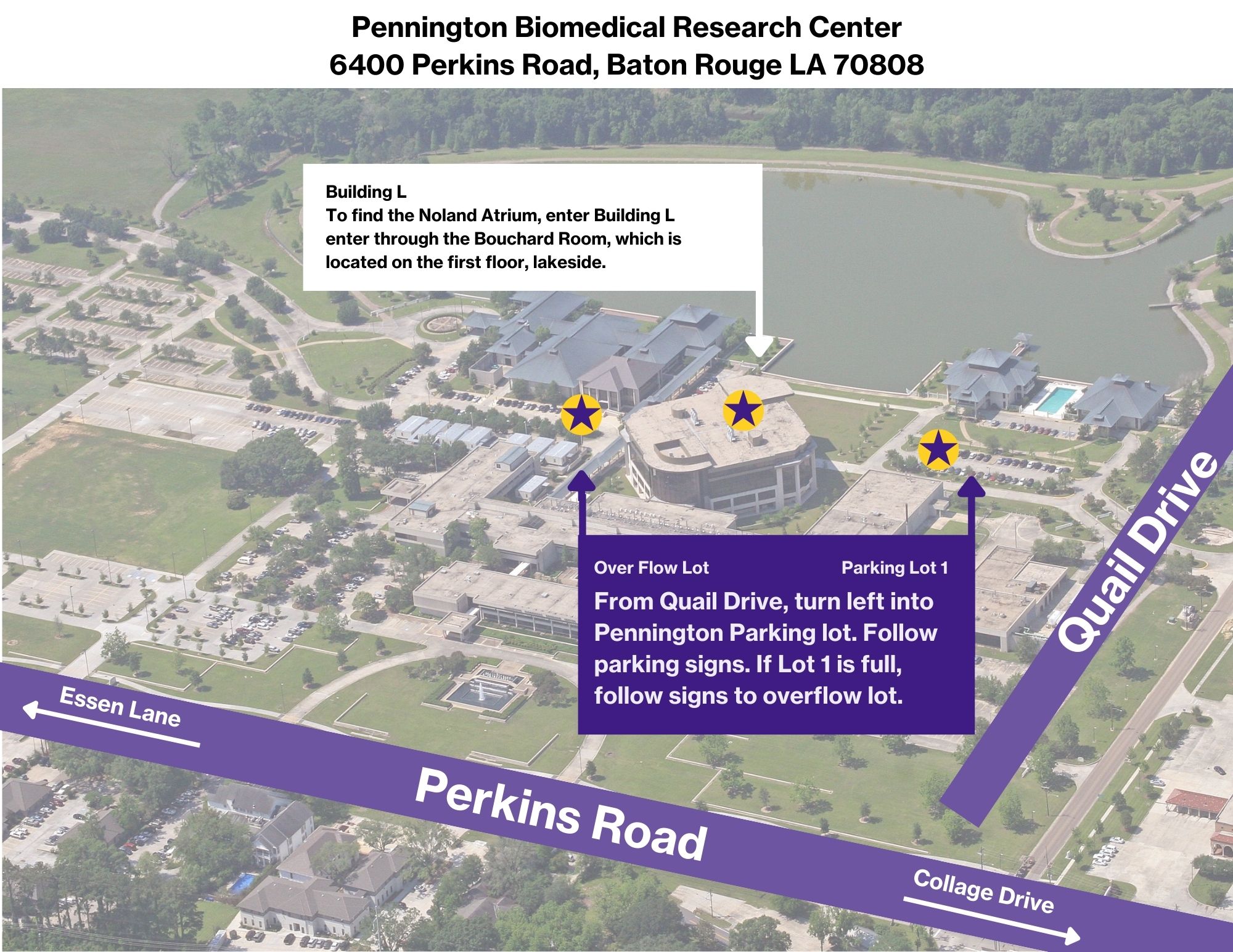 pennington biomedical research center map